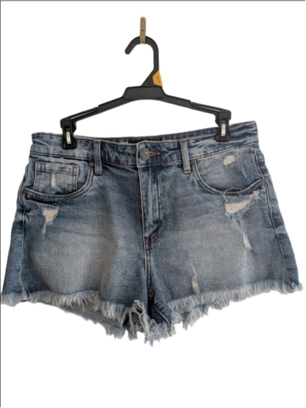 Kut from the Kloth Size 4 Distressed Denim Shorts Light Wash Frayed Hem - Picture 4 of 9